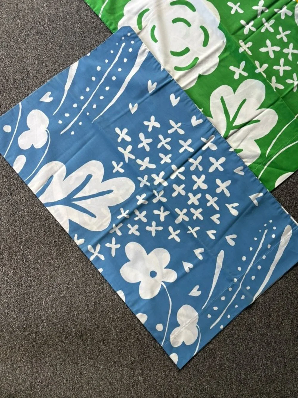 Vintage Set of 3 Standard Pillowcases made from Dan River MARIMEKKO Onni Sheets